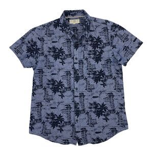 ZAK Los Angeles Shirt Mens L Large Island Floral Short Sleeve Cotton Button Up